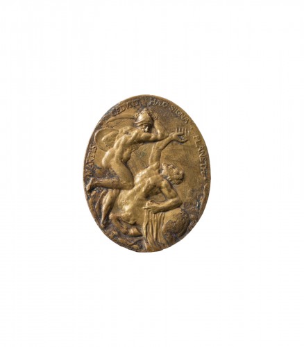 Médaille en bronze figurant Henri IV combattant un centaure vers 1601 d'après Nrès Guinier, 