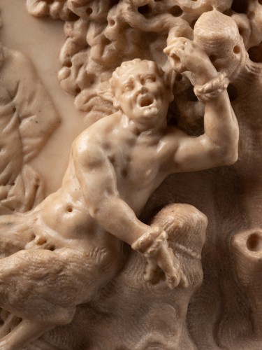 The sacrifice of Marsyas by the god Apollo in marble, Venice early 18th century - Sculpture Style Louis XIV