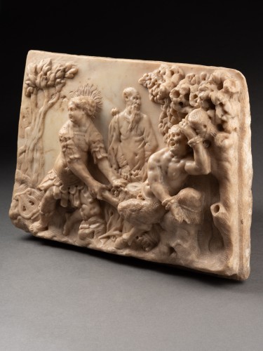 Sculpture  - The sacrifice of Marsyas by the god Apollo in marble, Venice early 18th century