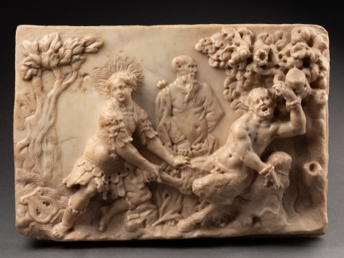 18th century - The sacrifice of Marsyas by the god Apollo in marble, Venice early 18th century