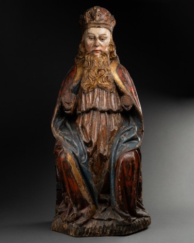 Sculpture  - Monumental Polychrome wood God the Father, Duchy of Savoy Late 15th century