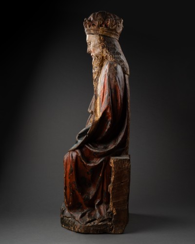 Antiquités - Monumental Polychrome wood God the Father, Duchy of Savoy Late 15th century