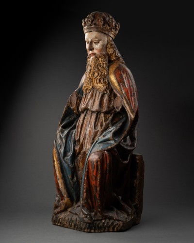 Antiquités - Monumental Polychrome wood God the Father, Duchy of Savoy Late 15th century