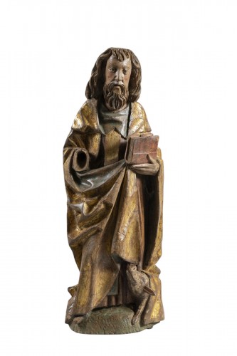 Saint Anthony in polychromed and gilt limewood - Swabia, early 16th century