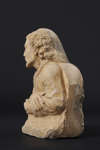 Sculpture  - Bust of a man in limestone from the French Renaissance