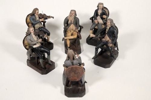 A terracotta sextuor of violin players circa 1800  - Porcelain & Faience Style 