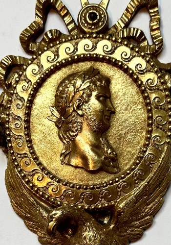 Profil d'empereur romain en cuivre doré - Objet de décoration Style 