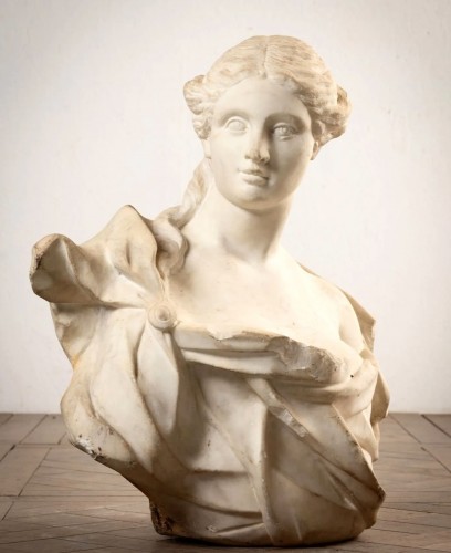 Buste en marbre blanc Italie vers 1720 - Sculpture Style 