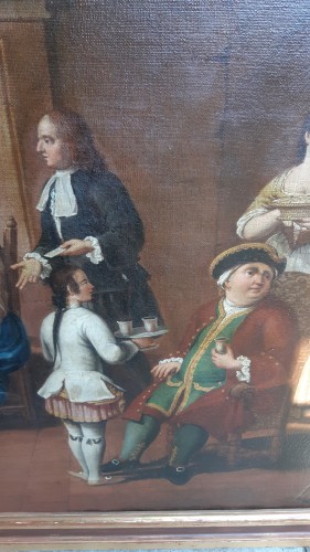 Scène de taverne, école italienne du XVIIIe siècle - Sylvain Rochas