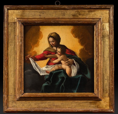 Madonna and Child - Paintings & Drawings Style Louis XIII