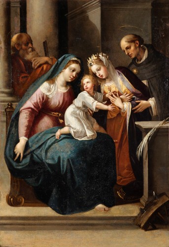 The Mystical Marriage of Saint Catherine in the presence of Saint Thomas Aquinas