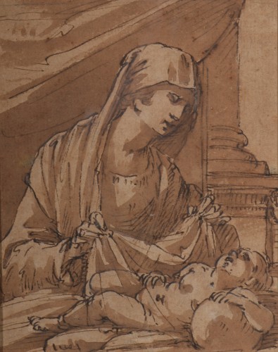 Giovanni Andrea DE FERRARI (1598 - 1669) - The Virgin and Child