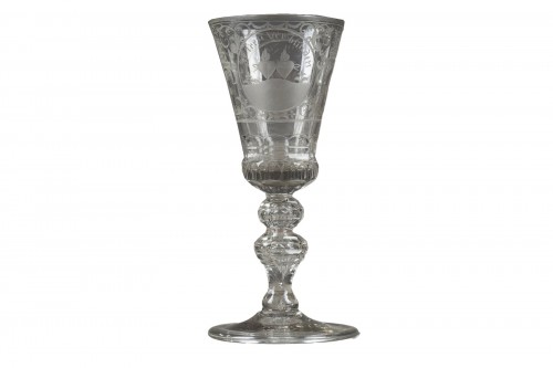 Grand pokal en verre Allemagne ou Boheme 18e siècle