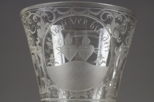 Grand pokal en verre Allemagne ou Boheme 18e siècle - Verrerie, Cristallerie Style 