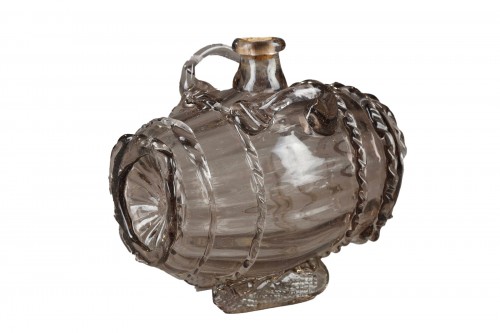 Smoked glass alcohol keg, late 18th century 