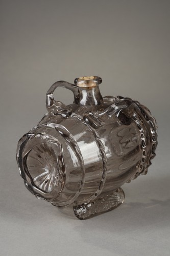 Glass & Crystal  - Smoked glass alcohol keg, late 18th century 