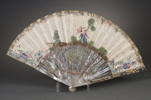 Mother-of-pearl and gouache fan Enlèvement d&#039;Europe 18th century  - 