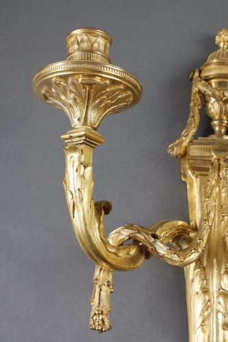 Pair of Antique style arm lights attributed to Jean-Louis PRIEUR circa 1770 - Transition