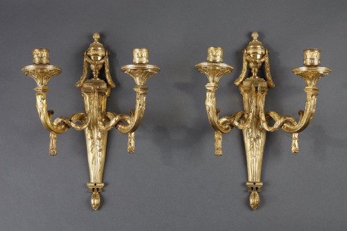 Antiquités - Pair of Antique style arm lights attributed to Jean-Louis PRIEUR circa 1770