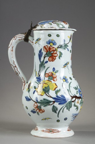 ROUEN earthenware covered jug circa 1760 - 