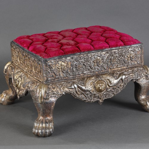 Pair of silver stools from a Maharaja&#039;s palace  - Seating Style 