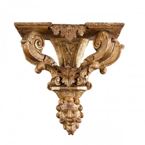 Carved and gilded wood wall console, Louis XIV period