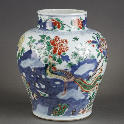 Chinese porcelain vase Wucai SHUNZHI period (1644-1661) - 