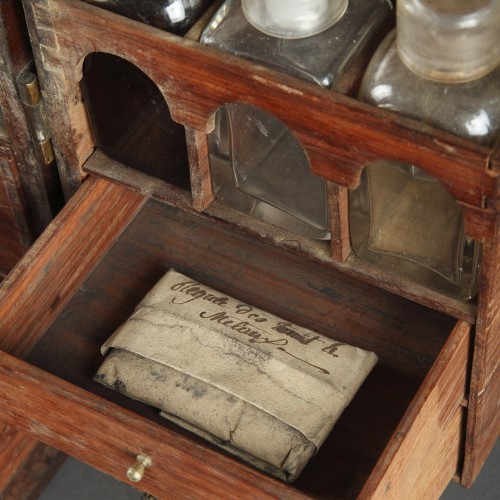 18th century - French ship&#039;s medicine cabinet in precious exotic wood 18th century