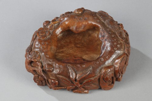 Asian Works of Art  - Carved bamboo scholar&#039;s calligraphy object ,China 19th century 