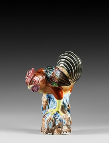 Asian Works of Art  - China rooster porcelain famille rose late Qianlong 