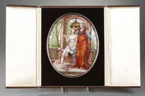 Decorative Objects  - important enamel plaque - GRANDHOMME (1851-1944) et GARNIER (1848-1908)