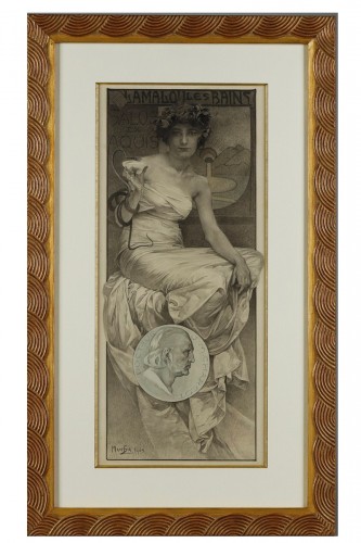 Dessin "Lamalou-les-Bains" - Alphonse MUCHA (1860-1939)