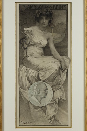 Dessin "Lamalou-les-Bains" - Alphonse MUCHA (1860-1939) - Tableaux et dessins Style Art nouveau