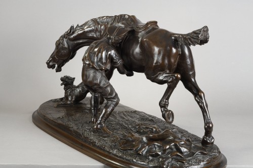 Antiquités - Hunting mare strapped by a lad - Comte du Passage (1838-1909)