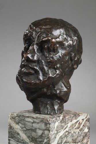 Petite tête de l'Homme au nez cassé - Auguste RODIN (1840-1917) - Sculpture Style 