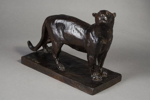 Sculpture  - Lioness sniffing - Roger GODCHAUX (1878-1958)