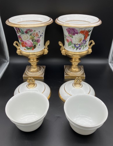 Céramiques, Porcelaines  - Paire de seaux à glace en porcelaine