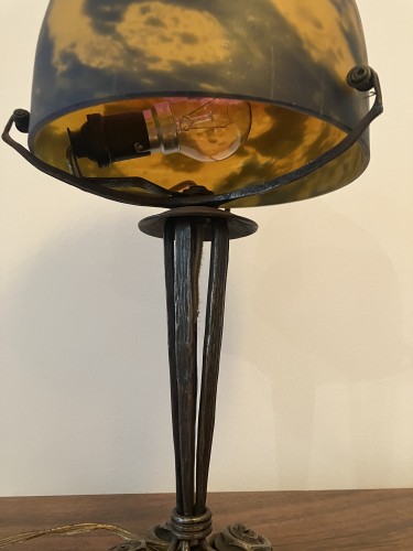 Edgar Brandt et Daum - Lampe Art nouveau - Galerie Vaudemont