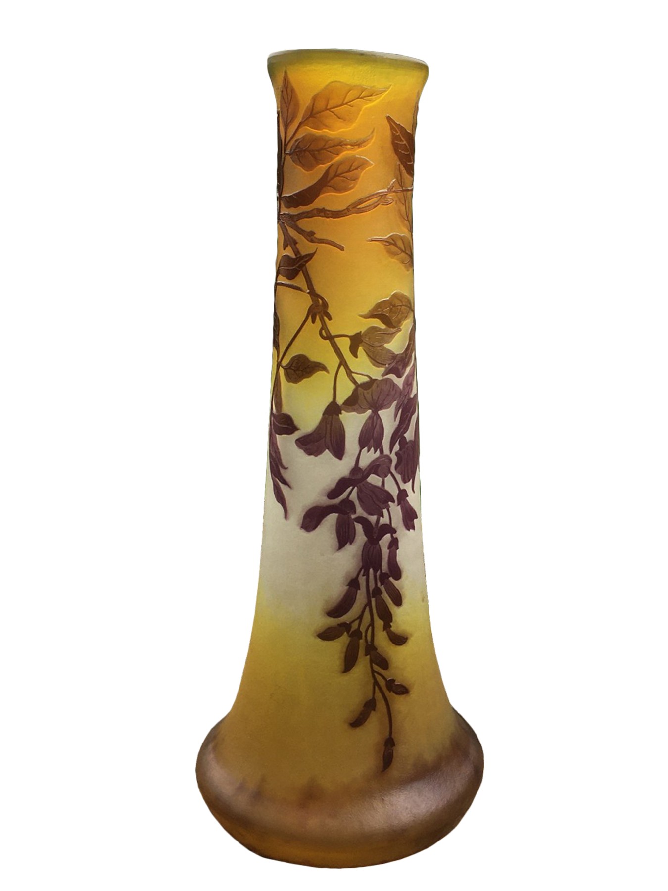 Verplicht niezen Hopelijk Emile Gallé - Large vase wisteria with elephant foot - Ref.91265