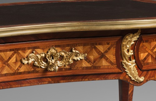 Furniture  - A Louis XV bureau plat, stamped Chevallier