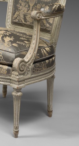 Large paire de fauteuils estampillée Boulard, époque Louis XVI - Sièges Style Louis XVI