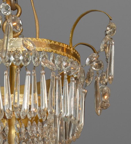 Elégant lustre corbeille, fin XVIIIe siècle - Luminaires Style 