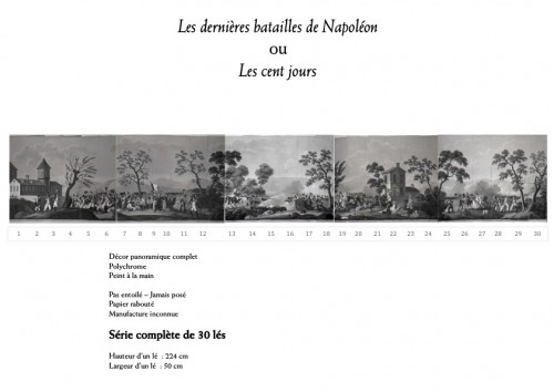 Papier peint à la main, les dernières batailles de Napoléon ou les cent jours - Gravures et livres anciens Style 