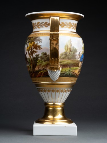 Porcelain Vase With Cavalier Decor - Paris 1840 - 