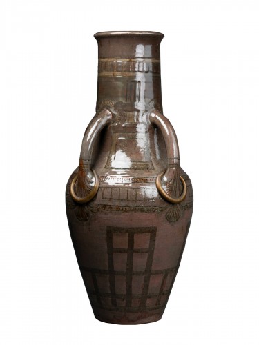 Auguste Delaherche ( 1857 - 1940 ) Vase with Four Handles