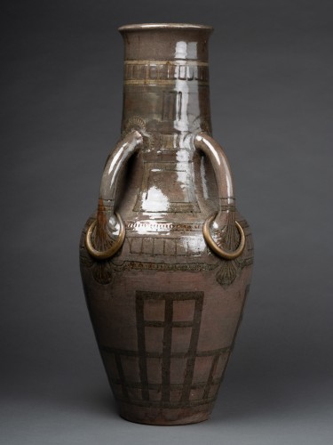 Auguste Delaherche ( 1857 - 1940 ) Vase with Four Handles - Porcelain & Faience Style Art nouveau