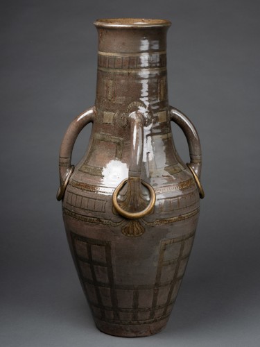 Porcelain & Faience  - Auguste Delaherche ( 1857 - 1940 ) Vase with Four Handles