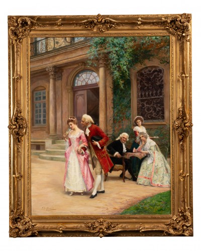 Jules Girardet (1856-1938) - Scène romantique vers 1880