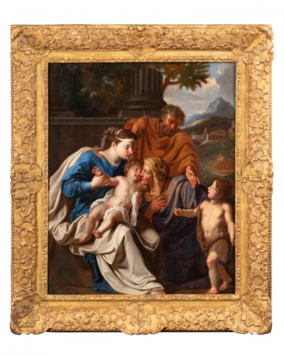 Noël Coypel (1628-1707) - Holy Family With Saint Elizabeth And Jean Baptist