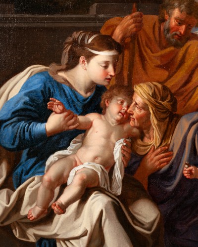 Noël Coypel (1628-1707) -  Sainte Famille avec Sainte Elisabeth et Jean li Baptiste - Galerie William Diximus